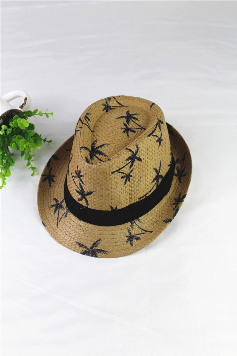 Summer Children Straw Hat Print Baby Hats Kids